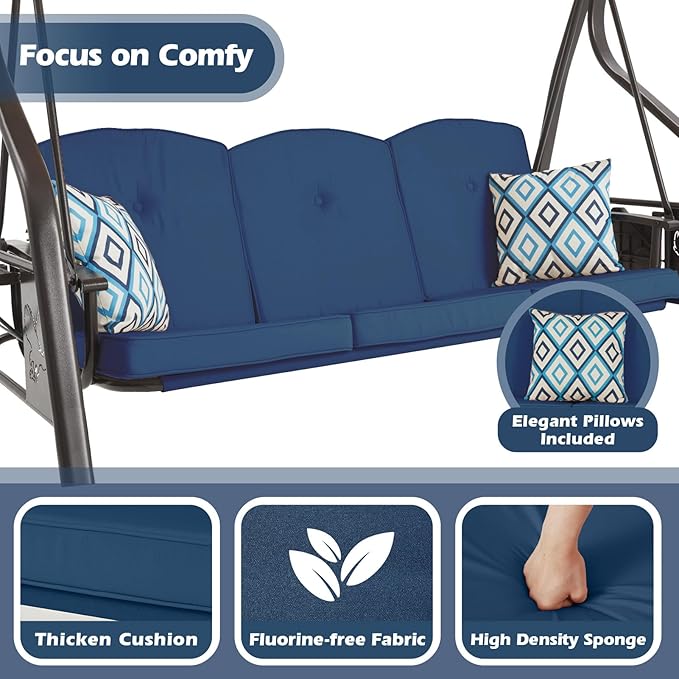 3-Seat Outdoor Porch Swing - Image 4