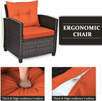 Tangkula 3 Pieces Patio Furniture Set, PE Rattan Wicker 3 Pcs Outdoor Sofa Set - Image 5
