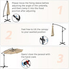 Yaheetech 10FT Solar Offset Umbrella - Image 8