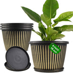 Large-Planter-Indoor-Outdoor Plant Pots, 16 inch 4 Pack Plastic Flower Pots by Myfeegoin