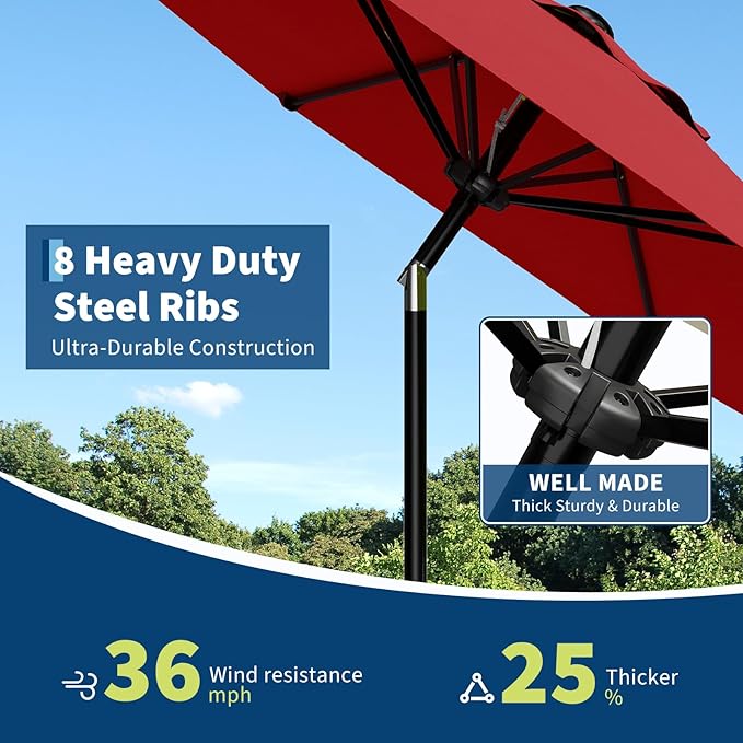 Garvee 9FT Patio Umbrella - Image 6