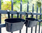 6 Pack Metal Hanging Planter for Outdoor Plants, 10 Inch Black Fence Planters - Image 9