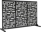 Oakland Living 6 ft. X 4 ft. Black Freestanding Metal Privacy Screen Room - Image 4