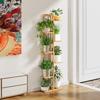 ROSSNY 55 Inch Tall Plant Stand Indoor, 7 Tier 8 Potted Bamboo Plant Stands - Image 4