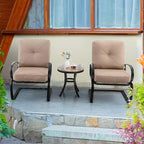 PHI VILLA Outdoor Round Side Table Set of 2, Outside All Weather Coffee Bistro - Image 5