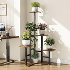 Corner Plant Stand Indoor with Grow Lights, 6 Tiered Corner Plant Shelf Flower - Image 8