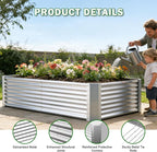 Galvanized Raised Garden Bed Kit Outdoor Patio, Deep Root Box Planter - Image 2