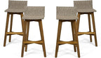 Christopher Knight Home La Brea Outdoor Acacia Wood and Wicker Barstools by ChristopherKnightHome