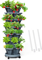 Strawberry Vertical Planters Tower Garden, 7 Tiered Stacking Herb Vegetable by Tectsia