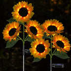 Solar Sunflower Lights, 800mA Solar Garden Light by Meagoo