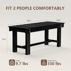 Nidouillet 35.5" Outdoor Garden Bench, Weatherproof Patio Benches 2-Person Seat - Image 2