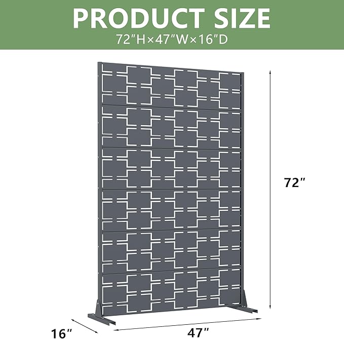 Casaphoria Metal Privacy Screen Outdoor, Darkgray-Square - Image 4