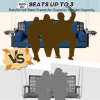 3 Seat Porch Swing, Patio Swing Bench - Image 3