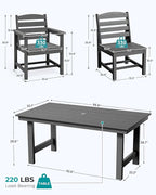 SERWALL Patio Dining Sets for 10 Person, HDPE Dining Set - Image 3