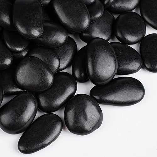 15 lbs Black Rocks for Planters, Polished Garden Stones for Outdoor Landscaping by OutdoorD%C3%A9cor