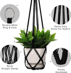 YIBOT 3 Pack Black Macrame Plant Hanger Indoor Hanging Planter Basket - Image 2