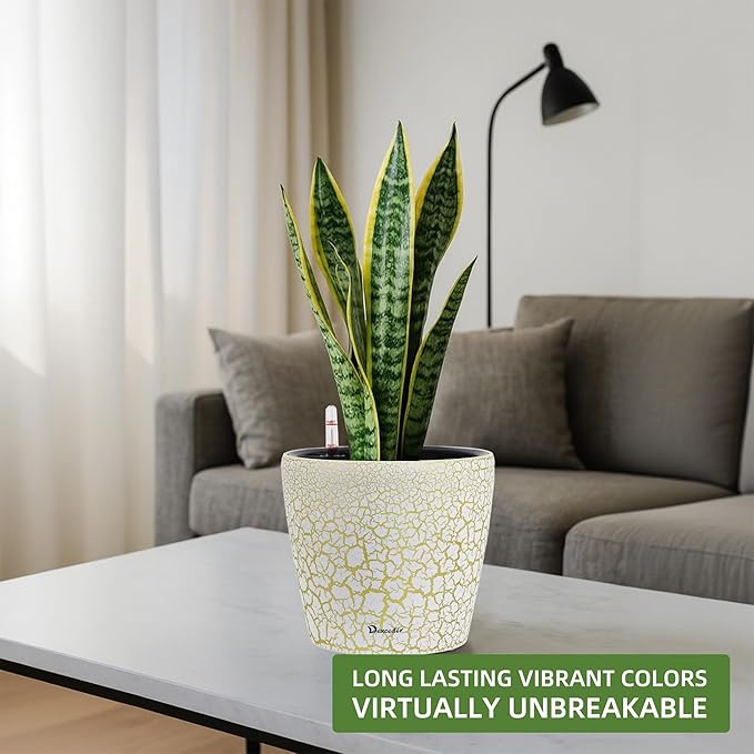 Dexceder 11x10 Inches Self Watering Planter Indoor Outdoor, Inner Pot Design - Image 6