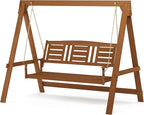Furinno Tioman Hardwood Patio / Garden / Outdoor Large Porch Swing, 3 Seater by Furinno-FitsYourSpaceFitsYourBudget