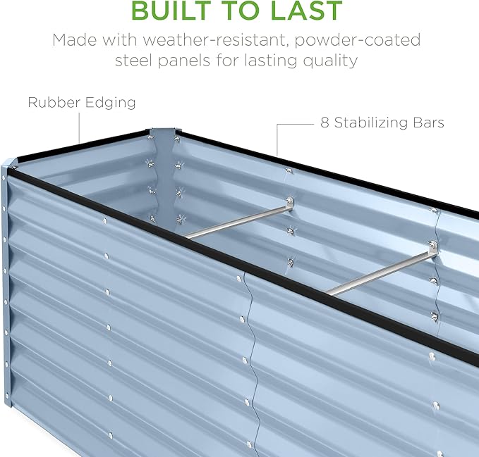Best Choice Products 8x2x2ft Raised Outdoor Metal Garden Bed, Deep Root Box - Image 7