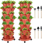 GameXcel Vertical Planter 7 Tier Stackable Planters Garden Planters Strawberry by GameXcel