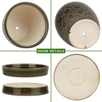 Docrin Dark Green Ceramic Planter Set - Image 3