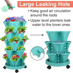 DUNCHATY Stackable Planter, 6 Tier Garden Tower, Self Watering, Indoor/Outdoor - Image 6