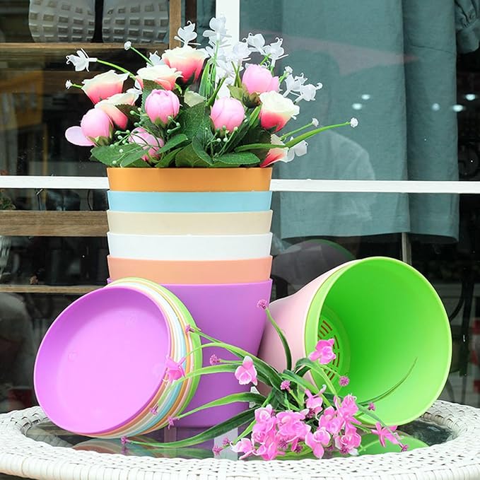 Tergy 20 Pack 7 Inch Plant Pots Bulk Small Plastic Planters Pots - Image 5