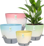 4-Piece Planter Set, 12/10/9/8-inch Self-Watering Pots by Unknown