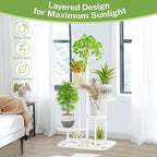 iDavosic.ly 5 Tier Plant Stand Indoor Outdoor, Tiered Corner Plant Stands - Image 7