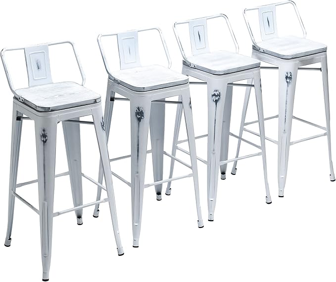 Yongchuang 26" Industrial Metal Barstools Set of 4 Counter Height Bar Stools by YongchuangInternational
