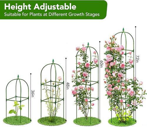 2 Pack Garden Obelisk Trellis for Climbing Plants, Tower Potted Cages Plant - Image 2