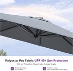 PURPLE LEAF 9 Feet Patio Umbrella Outdoor Cantilever Square Umbrella Aluminum - Image 5
