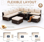 NICESOUL 10 Piece Patio Furniture Sectional Set - Image 4