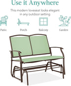 Best Choice Products 2-Person Outdoor Patio Swing Glider Steel Bench Loveseat - Image 7