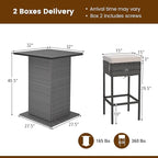 Tangkula 5 Piece Outdoor Rattan Bar Set, Patio Bar Furniture - Image 5