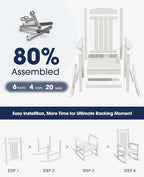 KINGYES HDPE Rocking Chairs Outdoor, Patio Rocking Chairs - Image 4