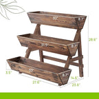 3-Tiers Wooden Raised Garden BedPlanter Box Gardening Outdoor Planter Box Patio - Image 3