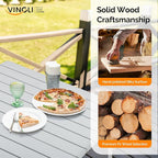 VINGLI Rectangular Outdoor Dining Table, Solid Cedar Wood Patio Table - Image 4
