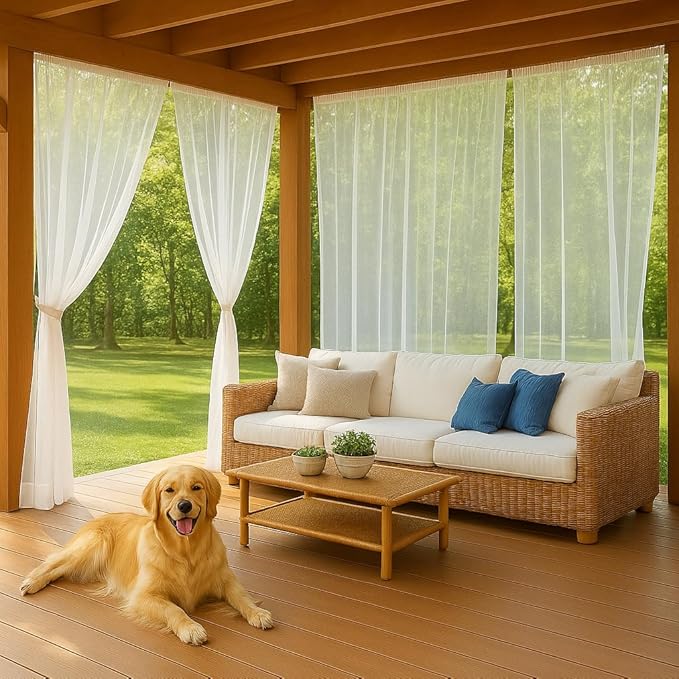 Patio Screen Mesh Outdoor Curtains Waterproof Sheer Lightweight Bug Netting by Unknown