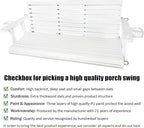 Wooden Porch Swing 3-Seater, High Backrest and Deep Seat, Bench Swing - Image 4