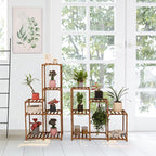 XXXFLOWER Plant Stand Indoor Outdoor 13 Tiers Wood Plant Shelf - Image 5