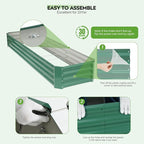 ZORMY 2 Pcs 8x2x1ft Galvanized Raised Garden Bed Outdoor, Metal Planter Boxes - Image 8