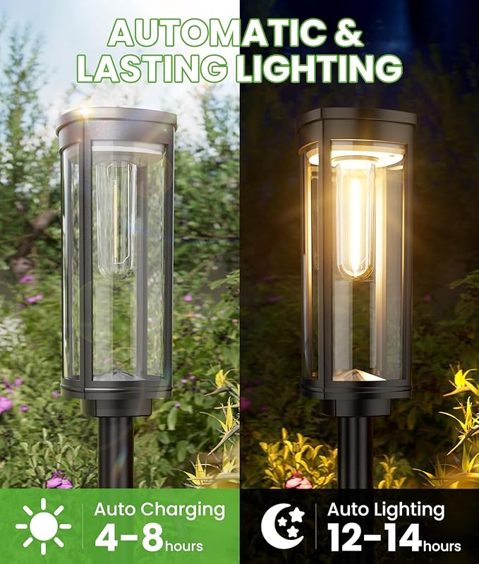 Bright Solar Pathway Lights, 12 Pack Solar Lights Outdoor Waterproof IP65 - Image 5