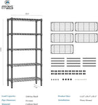 1250 lbs 5 Tier Shelf Metal Storage Shelves Wire Rack Closet Organizers - Image 3