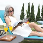 Aluminum Chaise Lounge Chair Outdoor, Foldable Patio Lounge Chair 2 Sets - Image 2