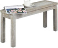 VINGLI Outdoor Wooden Bench, 40” Porch Bench Outdoor Backless Garden Bench by VINGLI