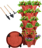 GameXcel Vertical Planter 6 Tier Stackable Planters Garden Planters Strawberry by GameXcel