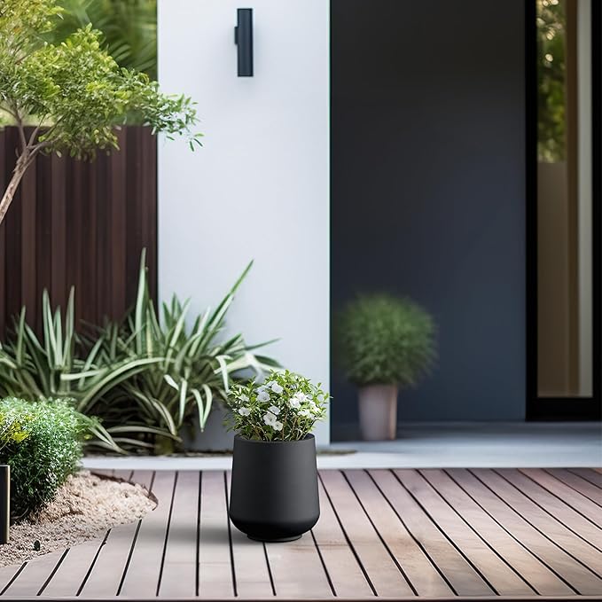 Kante 8.2" Dia Round Concrete Planter, Outdoor Indoor Large Plant Pots - Image 6
