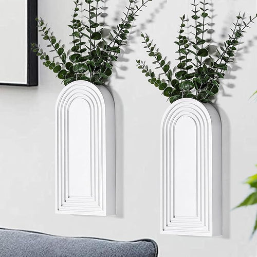 2 Pack Wooden Wall Vase Set by Dnnnii