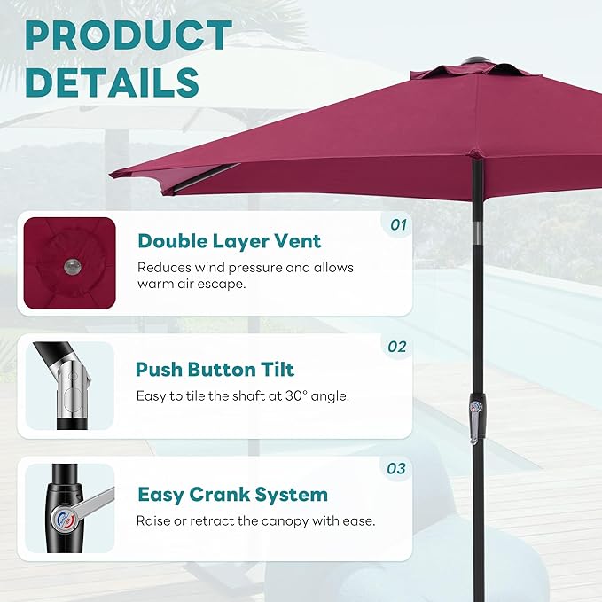 OLIXIS 7.5ft Patio Umbrella - Image 2